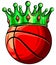 Basketball King Crown. Sport Winner Icon, Emoji Style Illustration.