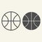 Basketball line and solid icon. Basketball ball outline style pictogram on beige background. Sport and recreation signs