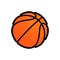 Basketball logo vector icon for streetball championship tournament, school or college team league. Vector flat orange basket ball