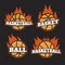 Basketball logos, American logo sports set