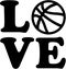 Basketball love with ball