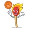 With basketball match stick character cartoon