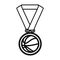 Basketball medal isolated icon