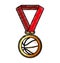 Basketball medal isolated icon