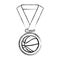 Basketball medal isolated icon