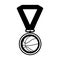 Basketball medal isolated icon