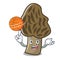 With basketball morel mushroom character cartoon