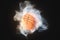 Basketball with motion particles, 3d rendering