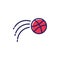 Basketball motion simple line logo vector