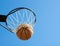 Basketball in the net - abstract concept of succes