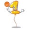 With basketball number one balloon in cartoon shape