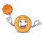 With basketball onion ring character cartoon
