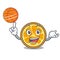 With basketball orange character cartoon style