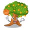 With basketball orange tree isolated with the mascot