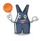 With basketball overalls isolated with in the mascot