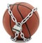 Basketball with Padlock And Chain