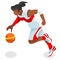 Basketball Player Athlete Summer Games Icon Set.3D Isometric