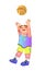 Basketball player child catches basketball ball 