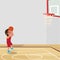 Basketball Player Child Set Vector. Poses. Leads The Ball.