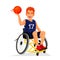 Basketball player with a disability in a wheelchair