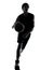 Basketball player dribbling silhouette