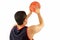 Basketball player in free throw pose