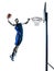 Basketball player jumping dunking silhouette