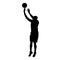 Basketball player makes jump shot