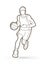 Basketball player running front view