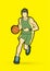 Basketball player running front view