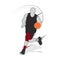 Basketball player shape silhouette vector set action pose