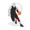 Basketball player shape silhouette vector set action pose