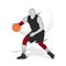 Basketball player shape silhouette vector set action pose