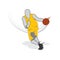 Basketball player shape silhouette vector set action pose