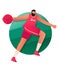 A basketball player in a t-shirt and shorts throws the ball up. Basketball is an Olympic sports game with a ball