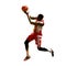 Basketball player, vector polygonal silhouette