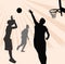 Basketball Players Illustration