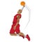 Basketball pose player vector design cube style