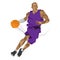 Basketball pose player vector design cube style