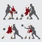 Basketball pose vector set design