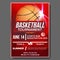 Basketball Poster Vector. Tournament Banner Advertising. Sports Bar Event Announcement. Game, League, Camp Design Blank