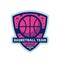 Basketball professional team vintage label