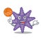 With basketball purple starfish isolated with the mascot