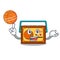 With basketball radio character cartoon style