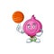 With basketball red onion cartoon for recipe food