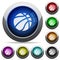 Basketball round glossy buttons