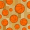 Basketball seamless pattern. Sports accessory ornament. Basketball background. Orange spherical. Texture for sports team game wit