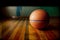 A Basketball Sitting On Top Of A Hard Wood Floor. Generative AI