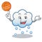 With basketball snow cloud character cartoon