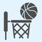 Basketball solid icon. Streetball and basket with ball. Sport vector design concept, glyph style pictogram on white